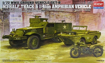 Academy 1/72 Scale - M3 Half-Track & 1/4Ton Amphibious Vehicle