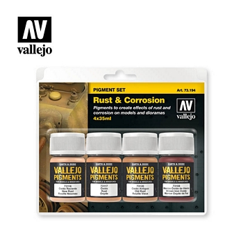 Vallejo Pigment 73194 Rust & Corrosion Set