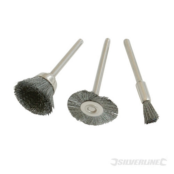 Rotary Tool Steel Brush 3 pack 5mm 18mm 19mm Set