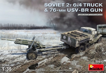 MiniArt 1/35 Scale - Soviet 2T 6x4 Truck & 76mm USV-BR Gun