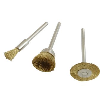 Rotary Tool Brass Brush 3 pack 5mm 16mm 22mm Set