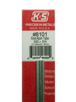 K&S Aluminium Tube 3/32" x 12" #8101