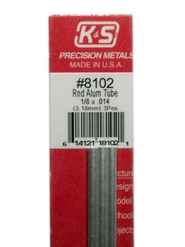 K&S Aluminium Tube 1/8" x 12" #8102