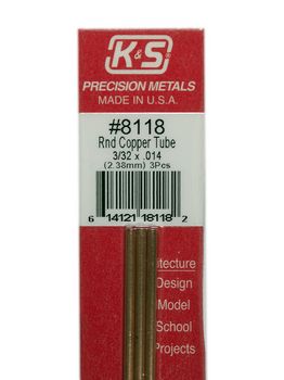 K&S Copper Tube 3/32" x 12" #8118