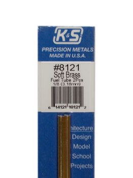 K&S Soft Brass Fuel Tube 1/8\" x 12\" #8121