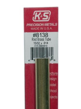 K&S Brass Round Tube 15/32" x 12" #8138
