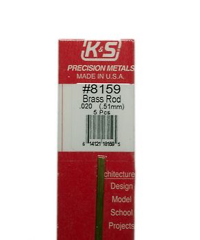 K&S Brass Rod .020" x 12" #8159
