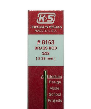 K&S Brass Rod 3/32" x 12" #8163
