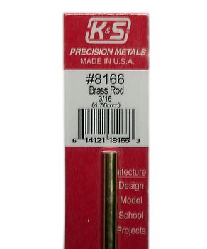 K&S Brass Rod 3/16\" x 12\" #8166