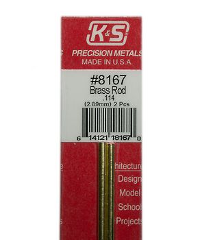 K&S Brass Rod .114\" x 12\" #8167